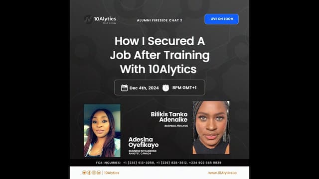 How I secured A Job After My 10Alytics Journey